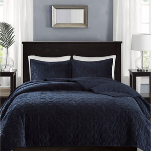 Madison Park Faux Velvet 3-Pc.Quilt Full Queen NEW